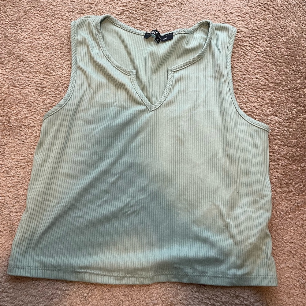 XL Sage Green Cropped Tank Top